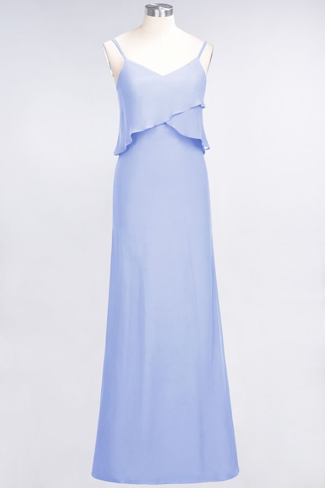 MISSHOW offers A-Line Chiffon Spaghetti V-Neck Bridesmaid Dress Sleeveless Maid of Honor Dress at a good price from Misshow
