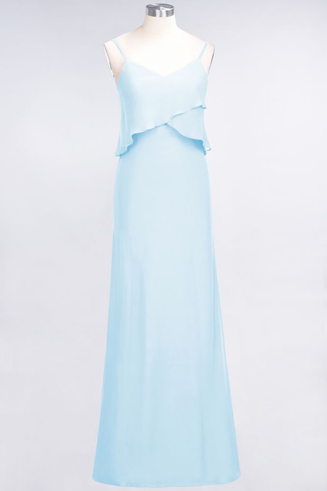 MISSHOW offers A-Line Chiffon Spaghetti V-Neck Bridesmaid Dress Sleeveless Maid of Honor Dress at a good price from Misshow