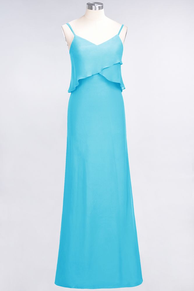 MISSHOW offers A-Line Chiffon Spaghetti V-Neck Bridesmaid Dress Sleeveless Maid of Honor Dress at a good price from Misshow