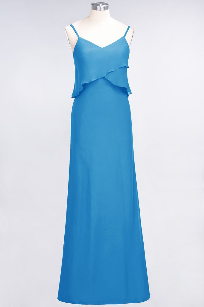 MISSHOW offers A-Line Chiffon Spaghetti V-Neck Bridesmaid Dress Sleeveless Maid of Honor Dress at a good price from Misshow