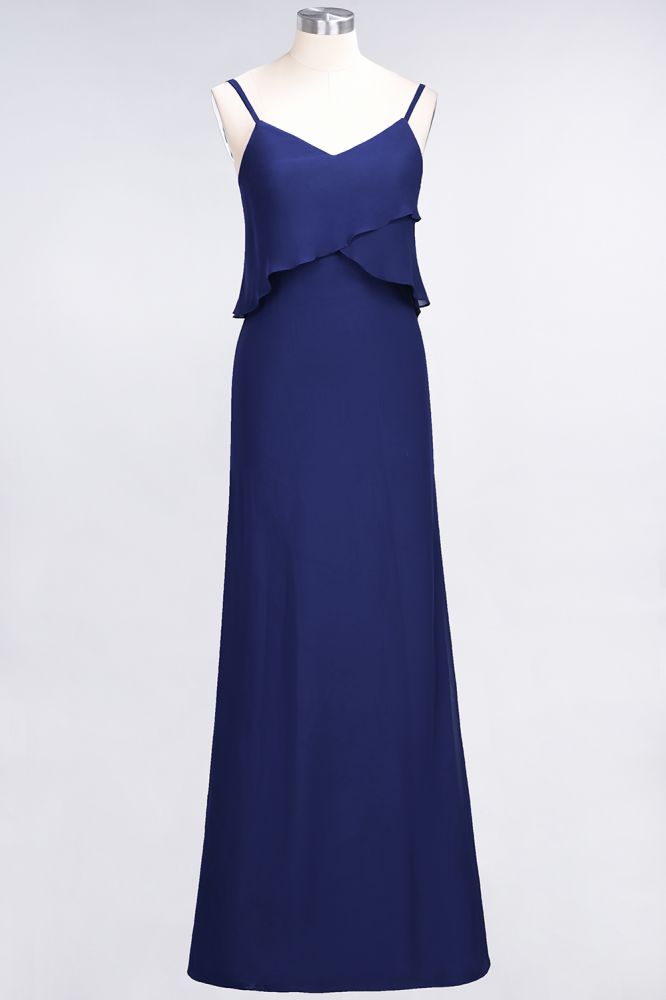 MISSHOW offers A-Line Chiffon Spaghetti V-Neck Bridesmaid Dress Sleeveless Maid of Honor Dress at a good price from Misshow