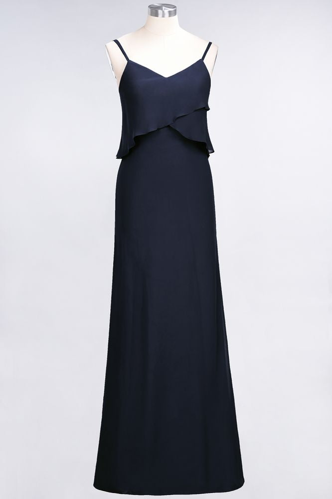 MISSHOW offers A-Line Chiffon Spaghetti V-Neck Bridesmaid Dress Sleeveless Maid of Honor Dress at a good price from Misshow