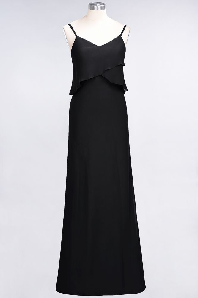MISSHOW offers A-Line Chiffon Spaghetti V-Neck Bridesmaid Dress Sleeveless Maid of Honor Dress at a good price from Misshow