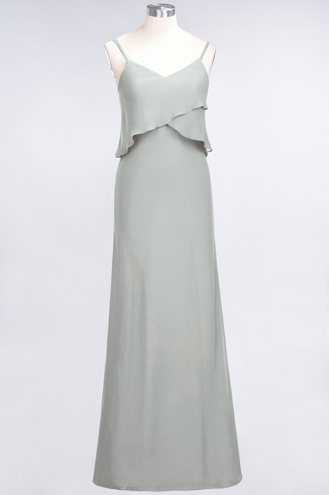 MISSHOW offers A-Line Chiffon Spaghetti V-Neck Bridesmaid Dress Sleeveless Maid of Honor Dress at a good price from Misshow