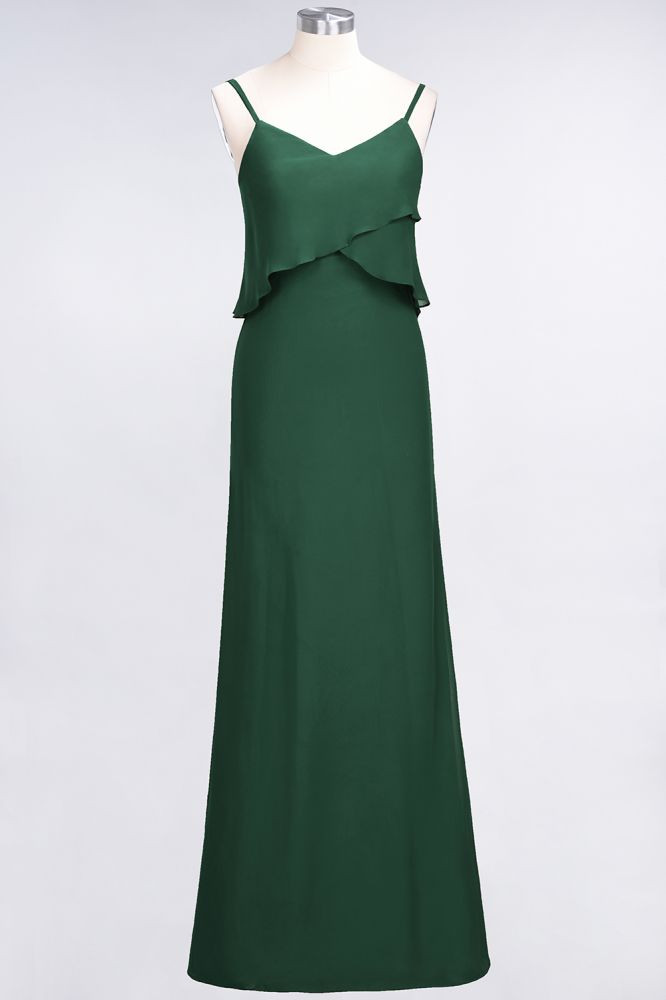 MISSHOW offers A-Line Chiffon Spaghetti V-Neck Bridesmaid Dress Sleeveless Maid of Honor Dress at a good price from Misshow