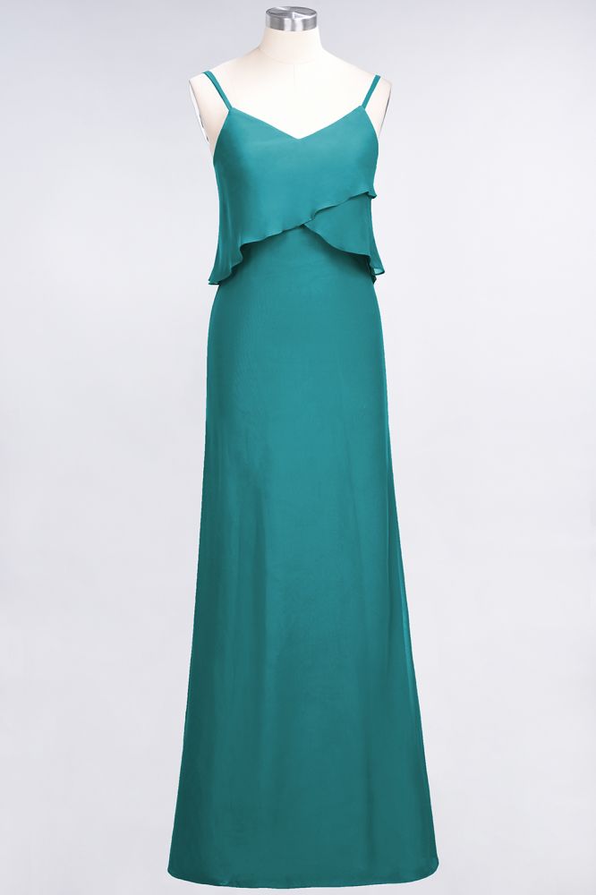 MISSHOW offers A-Line Chiffon Spaghetti V-Neck Bridesmaid Dress Sleeveless Maid of Honor Dress at a good price from Misshow