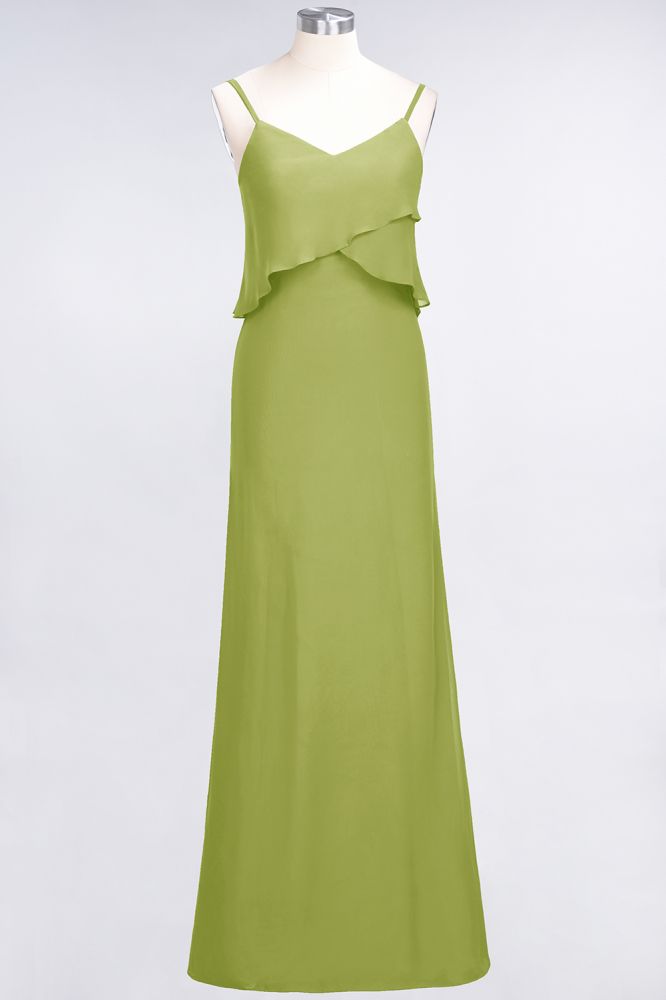 MISSHOW offers A-Line Chiffon Spaghetti V-Neck Bridesmaid Dress Sleeveless Maid of Honor Dress at a good price from Misshow