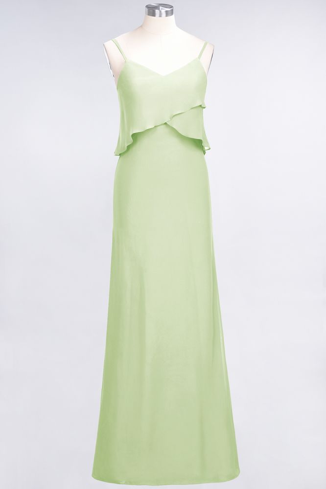 MISSHOW offers A-Line Chiffon Spaghetti V-Neck Bridesmaid Dress Sleeveless Maid of Honor Dress at a good price from Misshow