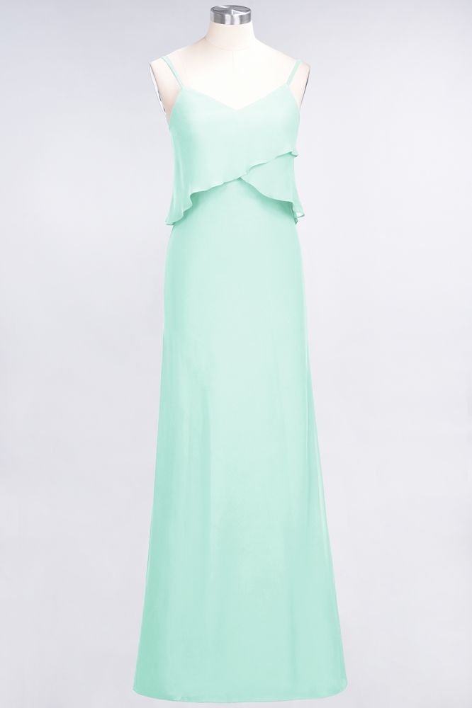 MISSHOW offers A-Line Chiffon Spaghetti V-Neck Bridesmaid Dress Sleeveless Maid of Honor Dress at a good price from Misshow