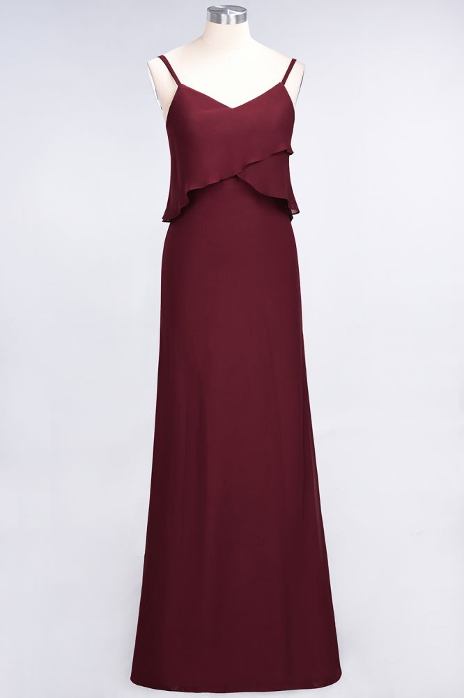 MISSHOW offers A-Line Chiffon Spaghetti V-Neck Bridesmaid Dress Sleeveless Maid of Honor Dress at a good price from Misshow