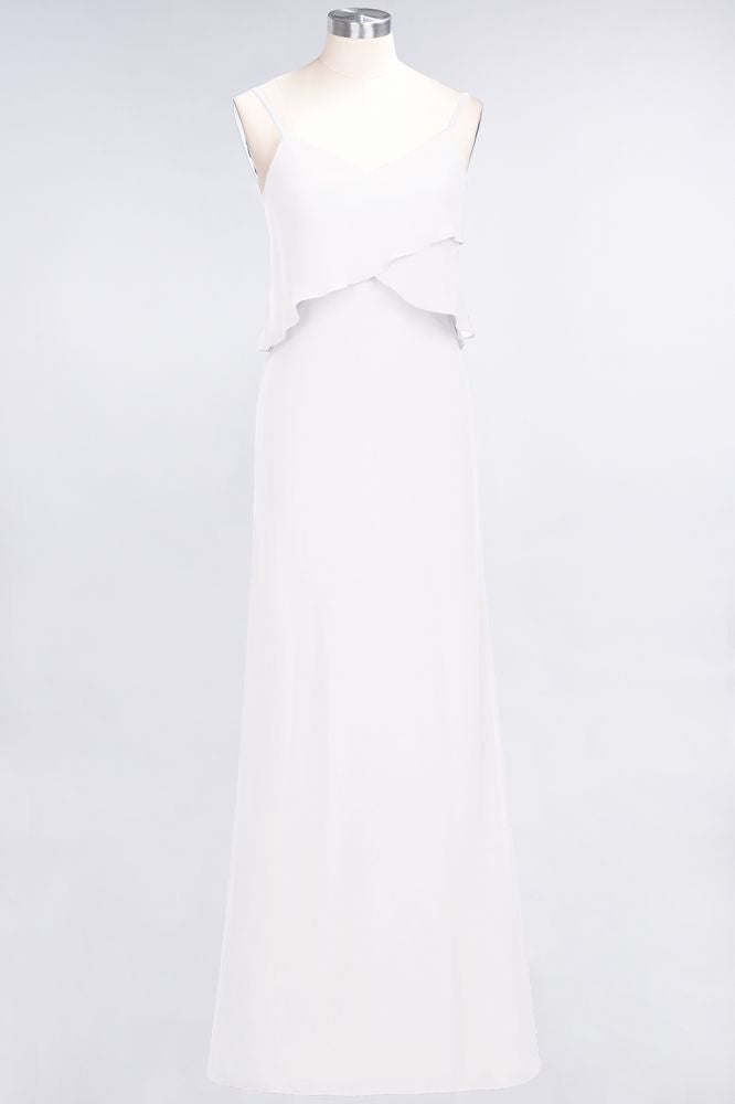 MISSHOW offers A-Line Chiffon Spaghetti V-Neck Bridesmaid Dress Sleeveless Maid of Honor Dress at a good price from Misshow