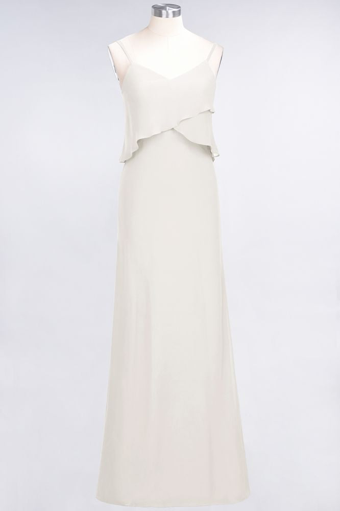 MISSHOW offers A-Line Chiffon Spaghetti V-Neck Bridesmaid Dress Sleeveless Maid of Honor Dress at a good price from Misshow