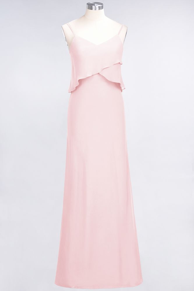 MISSHOW offers A-Line Chiffon Spaghetti V-Neck Bridesmaid Dress Sleeveless Maid of Honor Dress at a good price from Misshow