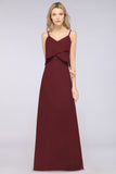 MISSHOW offers A-Line Chiffon Spaghetti V-Neck Bridesmaid Dress Sleeveless Maid of Honor Dress at a good price from Misshow