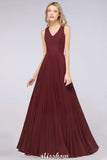 MISSHOW offers A-Line Chiffon V-Neck Sleeveless Bridesmaid Dress Floor-Length Ruffles Side Split Evening Gown at a good price from 100D Chiffon to A-line Floor-length them. Lightweight yet affordable home,beach,swimming useBridesmaid Dresses.