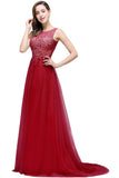 MISSHOW offers A-line Court Train Tulle Evening Dress with Appliques at a cheap price from Same as Picture,Pearl Pink,Dusty Rose,Red,Burgundy,Dark Navy,Black,Silver, Tulle to A-line Floor-length hem. Stunning yet affordable Sleeveless Prom Dresses,Evening Dresses,Bridesmaid Dresses,Quinceanera dresses.