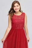 MISSHOW offers gorgeous Red Jewel party dresses with delicately handmade Lace in size 0-26W. Shop Floor-length prom dresses at affordable prices.