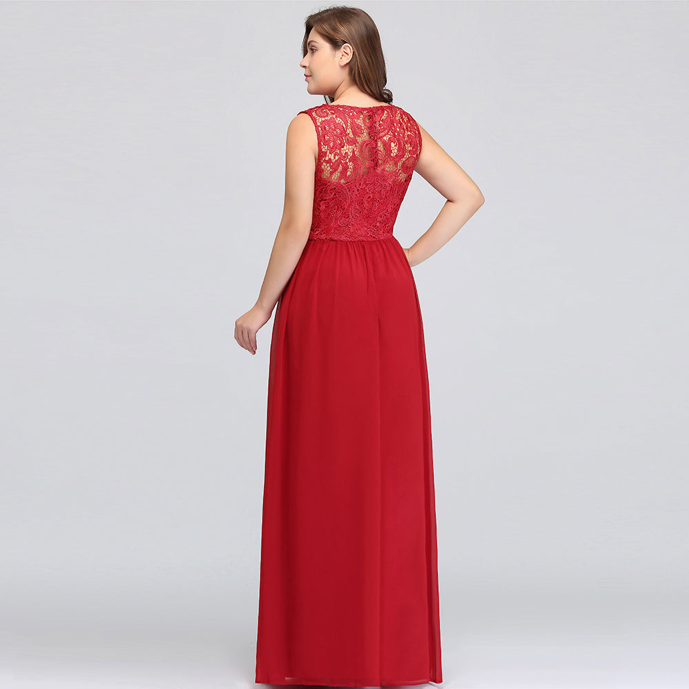 MISSHOW offers gorgeous Red Jewel party dresses with delicately handmade Lace in size 0-26W. Shop Floor-length prom dresses at affordable prices.