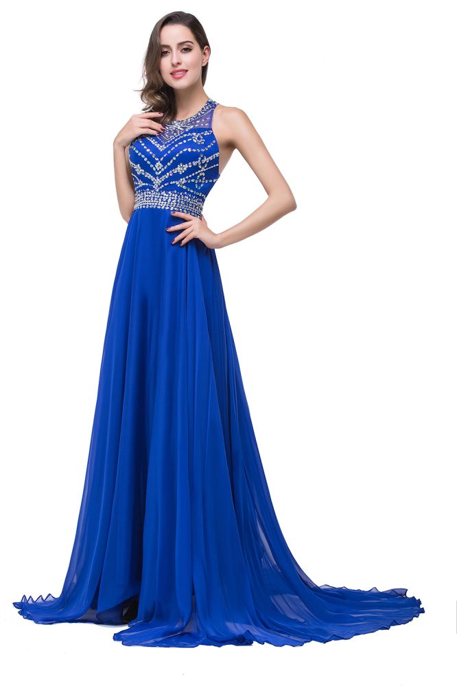 MISSHOW offers gorgeous Pool,Royal Blue,Light Orange Jewel party dresses with delicately handmade Ruffles,Crystal Floral Pin in size 0-26W. Shop Floor-length prom dresses at affordable prices.