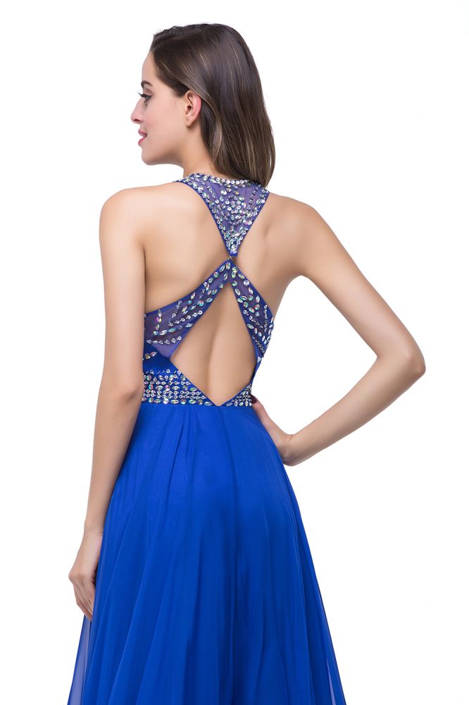 MISSHOW offers gorgeous Pool,Royal Blue,Light Orange Jewel party dresses with delicately handmade Ruffles,Crystal Floral Pin in size 0-26W. Shop Floor-length prom dresses at affordable prices.