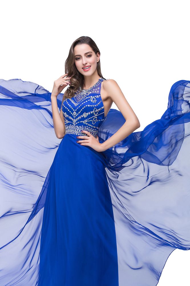 MISSHOW offers gorgeous Pool,Royal Blue,Light Orange Jewel party dresses with delicately handmade Ruffles,Crystal Floral Pin in size 0-26W. Shop Floor-length prom dresses at affordable prices.