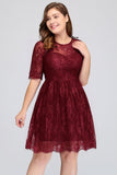 MISSHOW offers gorgeous Burgundy Jewel party dresses with delicately handmade Lace in size 0-26W. Shop  prom dresses at affordable prices.