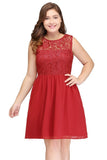 MISSHOW offers gorgeous Red Jewel party dresses with delicately handmade Lace in size 0-26W. Shop Knee-length prom dresses at affordable prices.