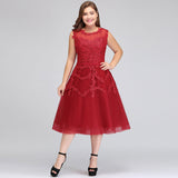 MISSHOW offers gorgeous Red Jewel party dresses with delicately handmade Appliques in size 0-26W. Shop Tea-length prom dresses at affordable prices.