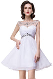 A-line Crystal Jewel Chiffon Party Dress