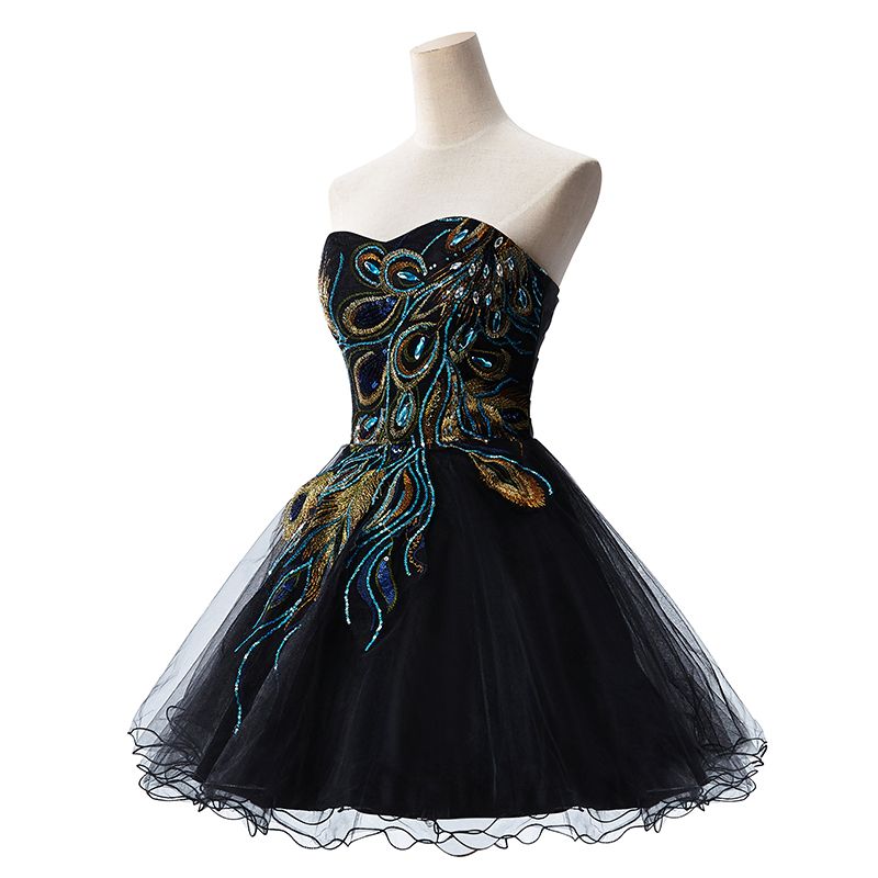 MISSHOW offers gorgeous Black Sweetheart party dresses with delicately handmade Embroidery in size 0-26W. Shop Mini prom dresses at affordable prices.