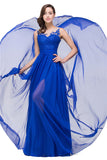 A plus size Ocean Blue bridesmaid dress made of 100D Chiffon are trendy for  . Shop MISSHOW with elaborately designed Appliques gowns for your bridesmaids.