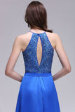 MISSHOW offers gorgeous Royal Blue Halter party dresses with delicately handmade Sequined in size 0-26W. Shop Floor-length prom dresses at affordable prices.