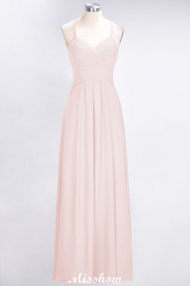 MISSHOW offers A-Line Halter V-Neck Sleeveless Bridesmaid Dress Ruffles Evening Swing Dress at a good price from 100D Chiffon to A-line Floor-length them. Lightweight yet affordable home,beach,swimming useBridesmaid Dresses.