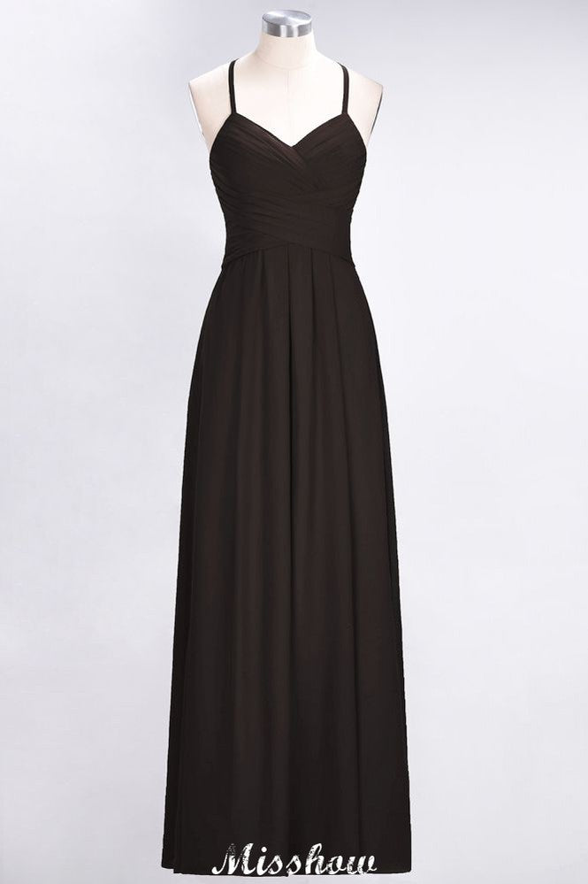 MISSHOW offers A-Line Halter V-Neck Sleeveless Bridesmaid Dress Ruffles Evening Swing Dress at a good price from 100D Chiffon to A-line Floor-length them. Lightweight yet affordable home,beach,swimming useBridesmaid Dresses.