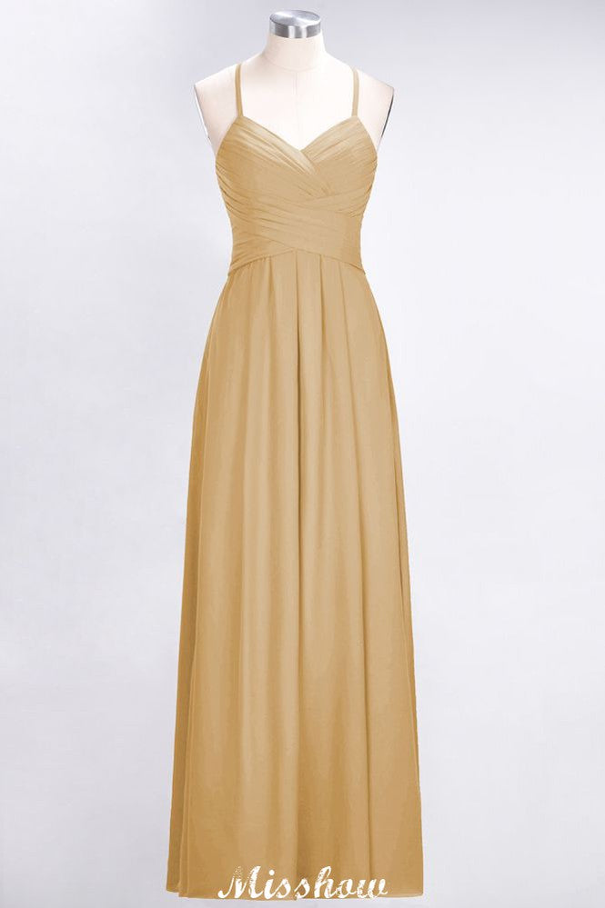 MISSHOW offers A-Line Halter V-Neck Sleeveless Bridesmaid Dress Ruffles Evening Swing Dress at a good price from 100D Chiffon to A-line Floor-length them. Lightweight yet affordable home,beach,swimming useBridesmaid Dresses.