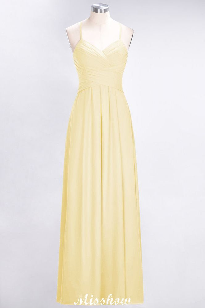 MISSHOW offers A-Line Halter V-Neck Sleeveless Bridesmaid Dress Ruffles Evening Swing Dress at a good price from 100D Chiffon to A-line Floor-length them. Lightweight yet affordable home,beach,swimming useBridesmaid Dresses.
