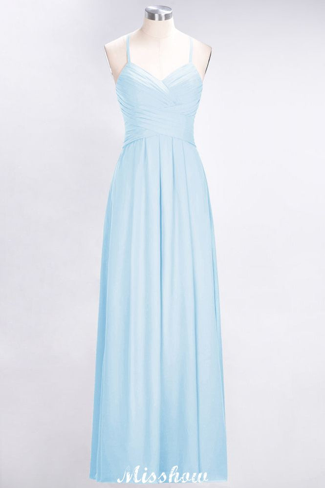 A-Line Halter V-Neck Sleeveless Bridesmaid Dress Ruffles Evening Swing Dress | MISSHOW misshow.com A-Line Halter V-Neck Sleeveless Bridesmaid Dress Ruffles Evening Swing Dress | MISSHOW misshow.com