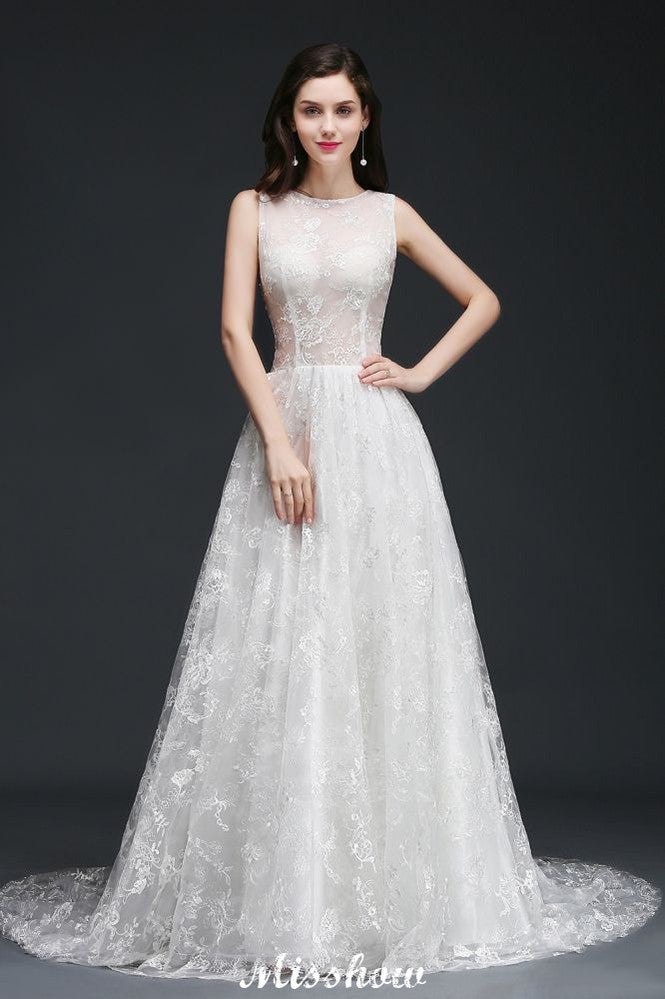 MISSHOW offers gorgeous White,Ivory Jewel party dresses with delicately handmade Crystal Brooch in size 0-26W. Shop Floor-length prom dresses at affordable prices.