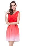 A-line Jewel Red Bridesmaid Dress