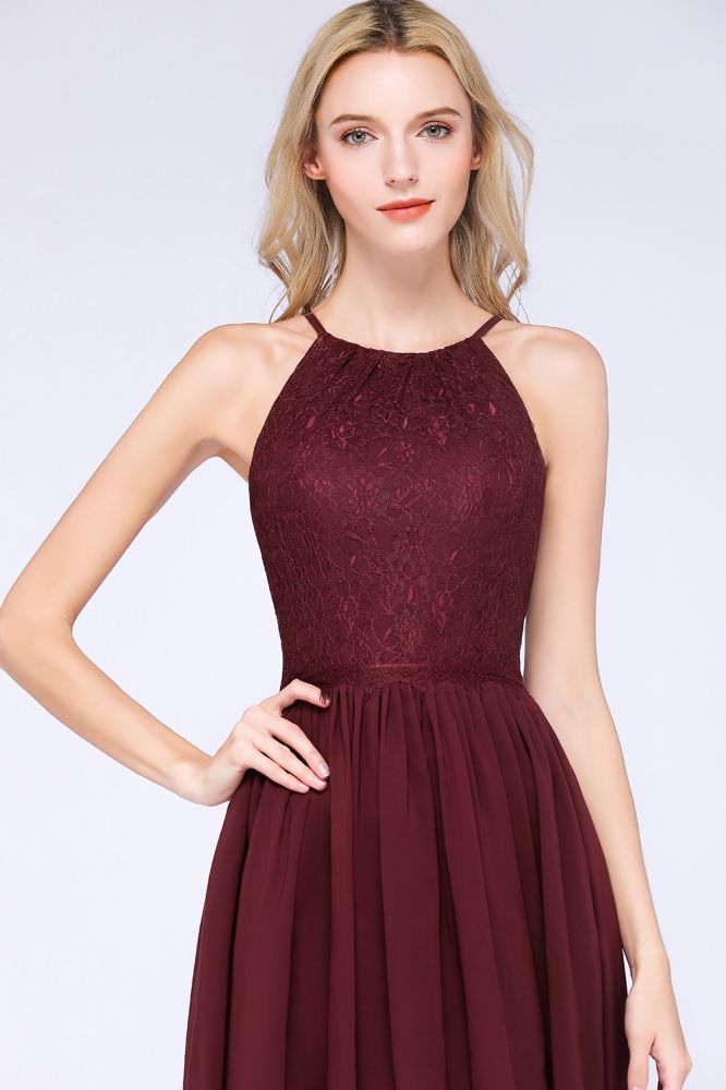 MISSHOW offers A-line Jewel Sleeveless Knee-Length Bridesmaid Dresses with Ruffle Chiffon Lace Party Dress at a good price from 100D Chiffon,Lace to A-line Knee-length them. Lightweight yet affordable home,beach,swimming useBridesmaid Dresses.
