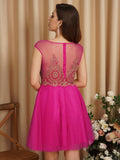 A-Line Lace Appliques Sweetheart Short Evening Dresses-misshow.com