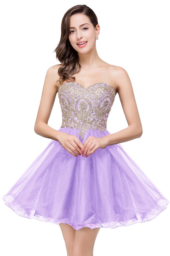 MISSHOW offers gorgeous Regency,Lilac,Royal Blue,Dark Navy,Black,Mint Green Strapless party dresses with delicately handmade Lace,Appliques,Embroidery in size 0-26W. Shop Mini prom dresses at affordable prices.