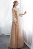 MISSHOW offers A-line Long Sleeves Appliques Tulle Champagne Evening Dress at a good price from White,Champagne,Tulle to A-line Floor-length them. Stunning yet affordable Long Sleeves Prom Dresses,Evening Dresses.