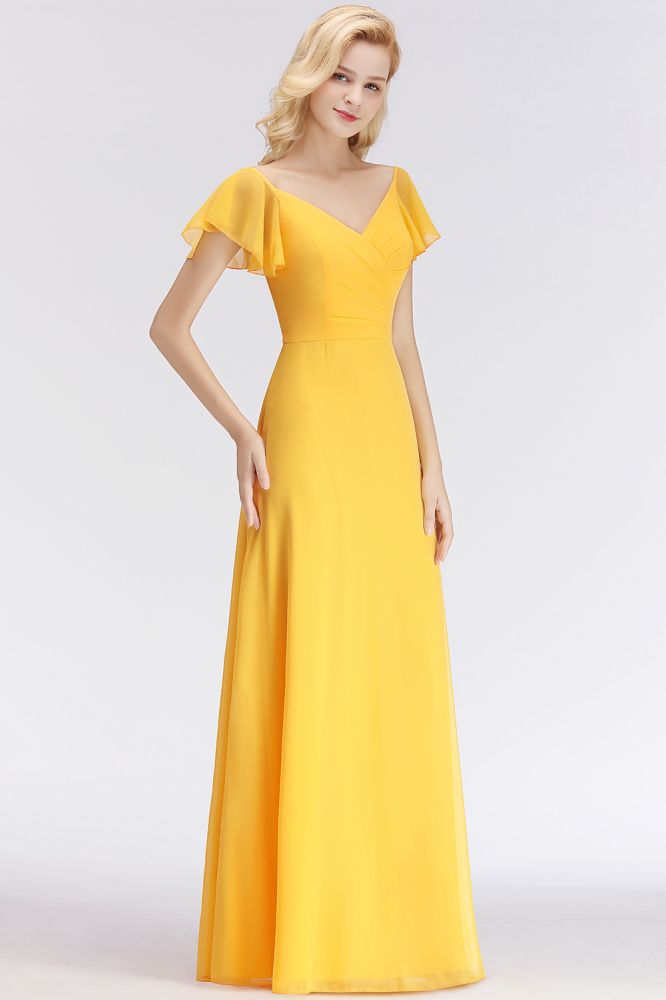 Wedding Guest Dresses Mustard Yellow Dresses For Weddings Women Burgundy Bridesmaid Dress A-line Chiffon V- Wedding Guest Dresses Mustard Yellow Dresses For Weddings Women Burgundy Bridesmaid Dress A-line Chiffon V-