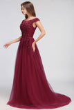 MISSHOW offers A-line Off-shoulder Floor-length Tulle Appliques Prom Dresses at a cheap price from Burgundy,Royal Blue,Dark Navy,Black,Silver, Tulle to A-line Floor-length hem. Stunning yet affordable Sleeveless Prom Dresses,Evening Dresses.
