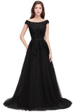 MISSHOW offers A-line Off-shoulder Floor-length Tulle Appliques Prom Dresses at a cheap price from Burgundy,Royal Blue,Dark Navy,Black,Silver, Tulle to A-line Floor-length hem. Stunning yet affordable Sleeveless Prom Dresses,Evening Dresses.