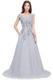 MISSHOW offers A-line Off-shoulder Floor-length Tulle Appliques Prom Dresses at a cheap price from Burgundy,Royal Blue,Dark Navy,Black,Silver, Tulle to A-line Floor-length hem. Stunning yet affordable Sleeveless Prom Dresses,Evening Dresses.