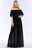 MISSHOW offers A-line Off-the-shoulder Floor Length Black Chiffon Bridesmaid Dresses at a good price from Burgundy,Black,Silver,Dark Green,30D Chiffon to A-line Floor-length them. Stunning yet affordable Cap Sleeves Bridesmaid Dresses.