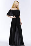 MISSHOW offers A-line Off-the-shoulder Floor Length Black Chiffon Bridesmaid Dresses at a good price from Burgundy,Black,Silver,Dark Green,30D Chiffon to A-line Floor-length them. Stunning yet affordable Cap Sleeves Bridesmaid Dresses.