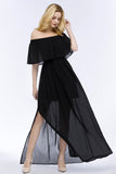 MISSHOW offers A-line Off-the-shoulder Floor Length Black Chiffon Bridesmaid Dresses at a good price from Burgundy,Black,Silver,Dark Green,30D Chiffon to A-line Floor-length them. Stunning yet affordable Cap Sleeves Bridesmaid Dresses.